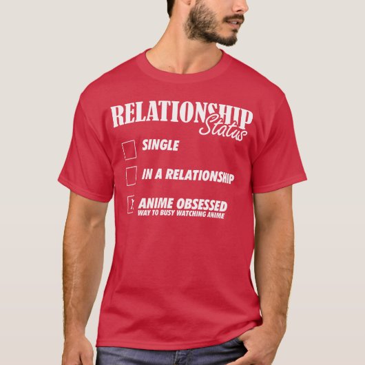 T-shirt Statut relationnel Fille obsédée d'anime (Devant)