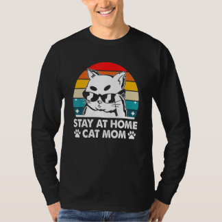 T-shirt Stay at Home Cat Mom Beautiful Cat Cute Kitten