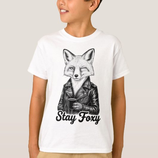 T-shirt Stay Foxy Cool Fox Design (Devant)