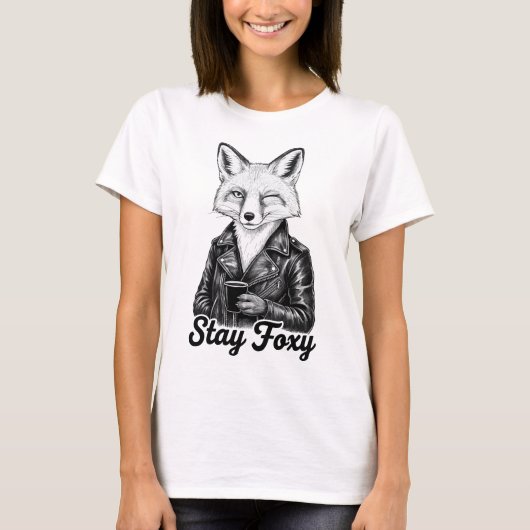 T-shirt Stay Foxy Cool Fox Design (Devant)