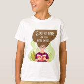 T-shirt Stay Home Read More Books Book Lover (Devant)