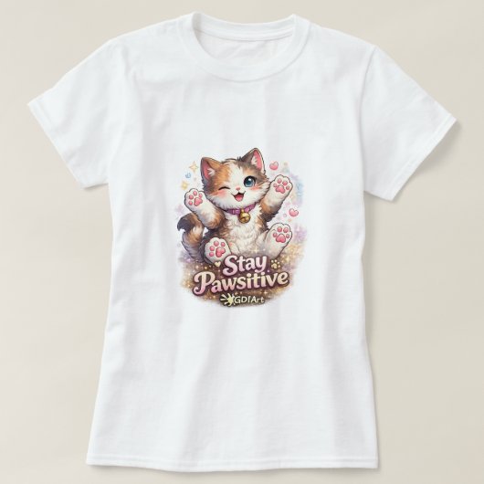 T-shirt Stay Pawsitive  (Design devant)