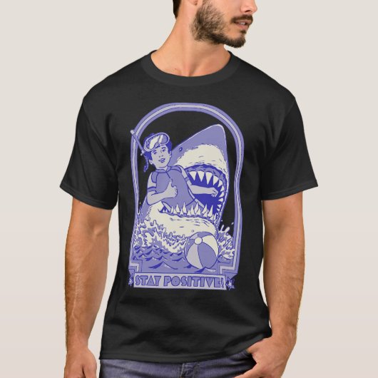 T-shirt Stay Positive Shark (Devant)