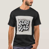 T-shirt STAY RAD Retro Groovy Bubble Text Sunburst Graphic (Devant)