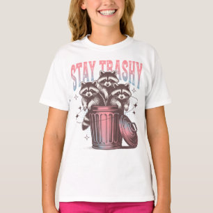 T-shirt Stay-Trashy Retro Funny Raccoon