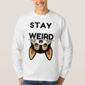 T-shirt Stay Weird Funny Boston Terrier Cartoon Dog  (Devant)