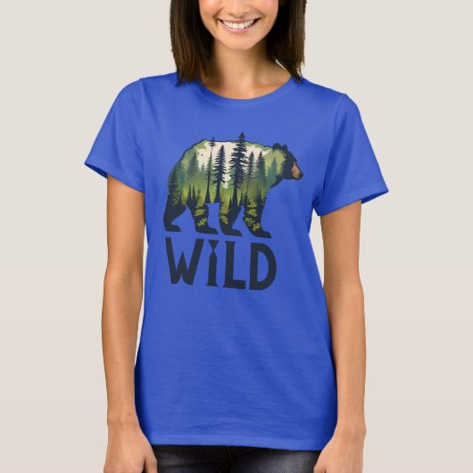T-shirt Stay Wild Bear Tee - Adventure Await! (Devant)