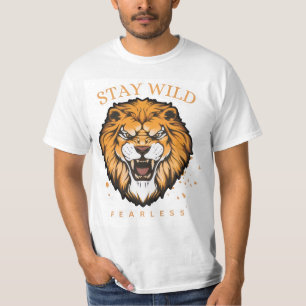 T-shirt Stay Wild Fearless Lion pour hommes Str