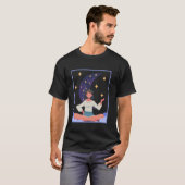 T-shirt Stay Wild Moon Child Hippie Sitting on Crescent Mo (Devant entier)