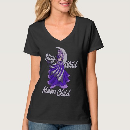 T-shirt Stay Wild Moon Child Moonchild Belly dance (Devant)