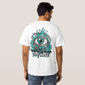 T-shirt Stay Woke - All Seeing Eye with Chains & Flames (Dos entier)