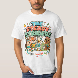 T-shirt Steady Striders Club de Course Mignon Amis Animaux