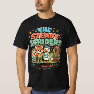 T-shirt Steady Striders Club de Course Mignon Amis Animaux