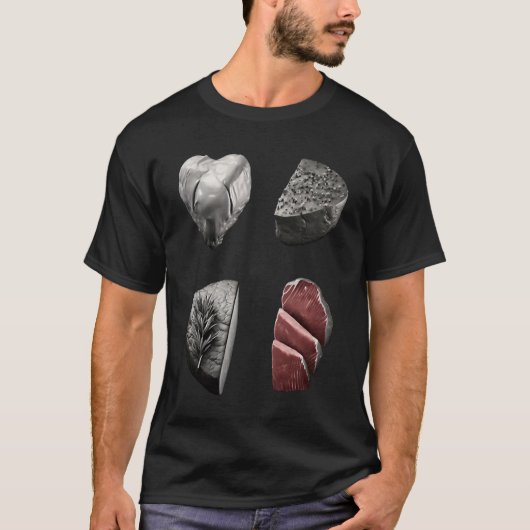 T-shirt Steak  Grilling Father Grayscale Griller Steak (Devant)