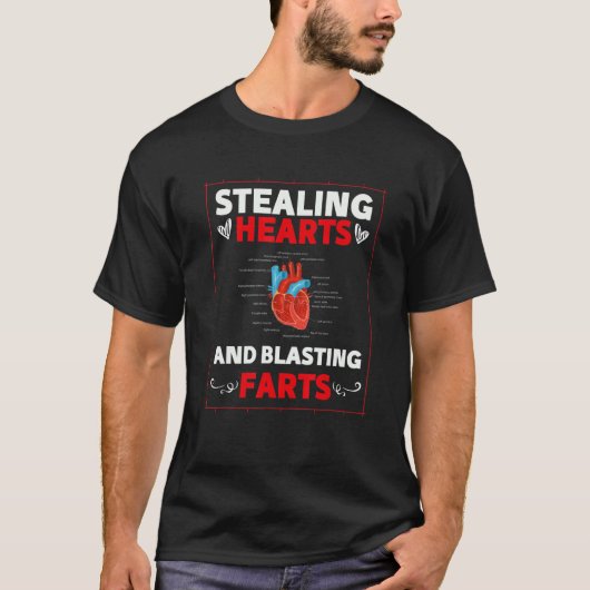 T-shirt Stealing Hearts & Blasting Farts Funny Heart Valen (Devant)