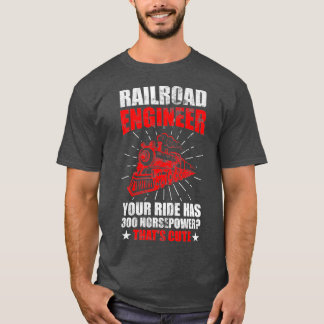 T-shirt Steam Locomotive Railroad Engineer Retro Vintage