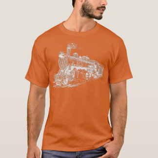 T-shirt Steam Locomotive Retro Railroad Mode 1