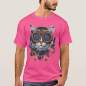T-shirt Steam Punk Chat Kitten Steampunk Art (Devant)
