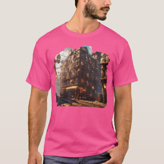 T-shirt Steam Punk Mécanique Ville Steampunk City Aestheti