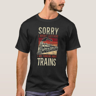 T-shirt Steam Train Driver Trainspotting Locomotive Vintag