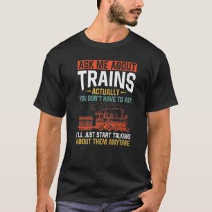 T-shirt Steam Train Driver Trainspotting Locomotive Vintag