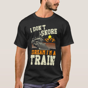 T-shirt Steam Train Driver Trainspotting Locomotive Vintag