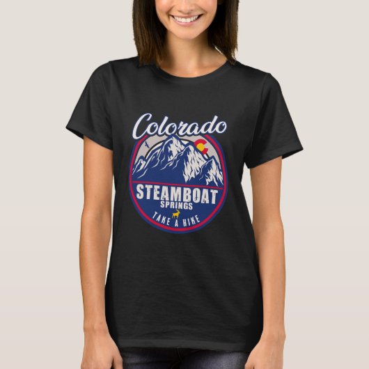 T-shirt Steamboat Springs Colorado Mountain Camping Randon (Devant)