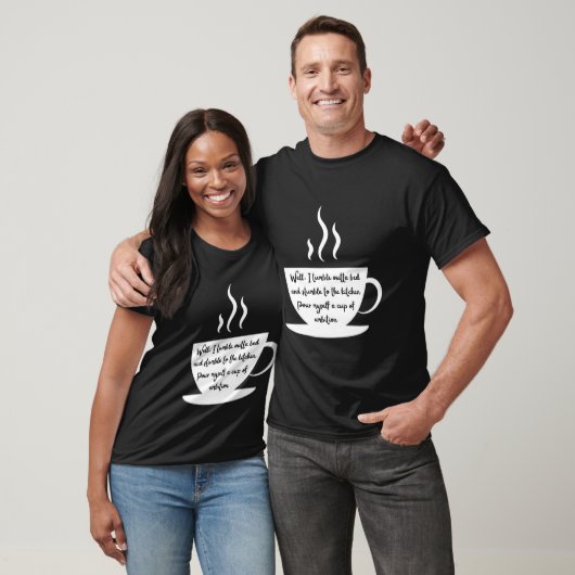 T-shirt Steaming Coffee Cup Wake Up And Have Ambition (Unisexe)