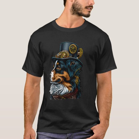 T-shirt Steampunk aussie gothique mini berger australien (Devant)