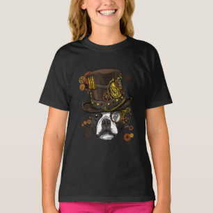 T-shirt Steampunk Boston Terrier Dog Shirt Steampunk Lover