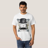 T-shirt Steampunk - bowler, moustache et montres collage (Devant entier)