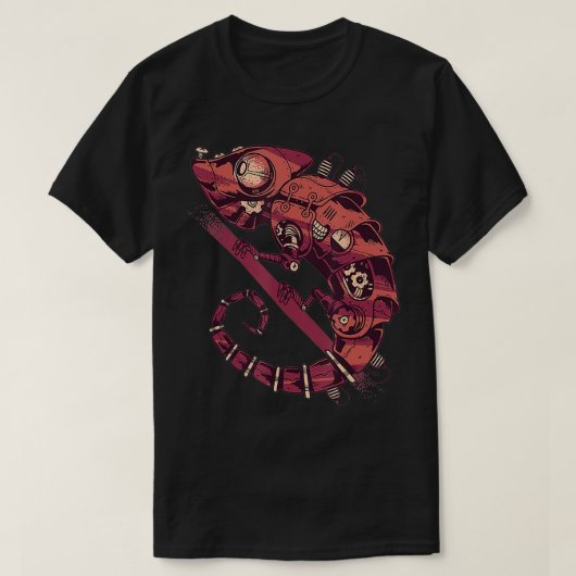 T-shirt Steampunk chameleon Gothic tees (Design devant)