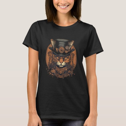 T-shirt Steampunk Chat Kitten Steam Punk Chat 7 (Devant)