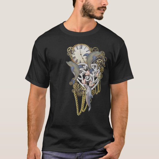 T-shirt Steampunk Dolphin time (Devant)
