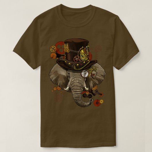 T-shirt Steampunk Eléphant gothique Éléphant mécanique ani (Design devant)