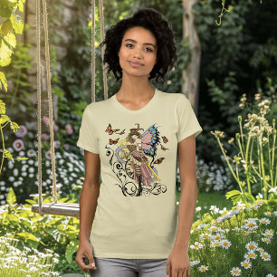 T-shirt Steampunk Fairy Yellow Horloge Entraîneurs