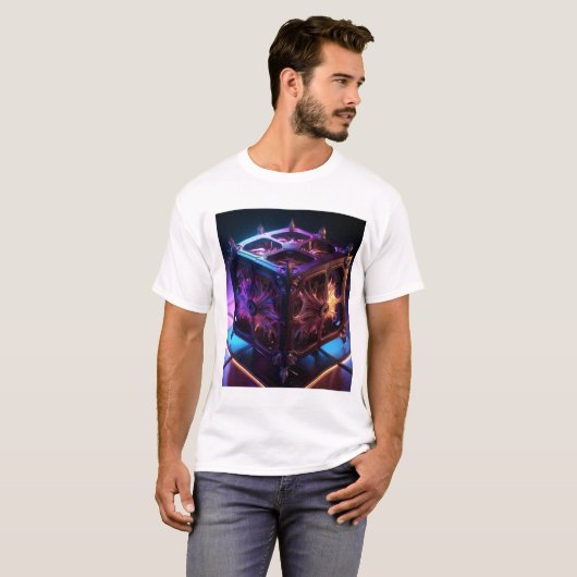 T-shirt Steampunk Fractal Reflective Music Box (Devant entier)