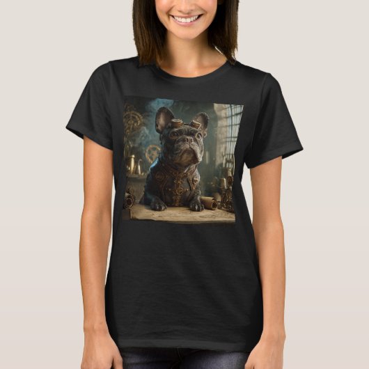 T-shirt Steampunk Frenchie (Édition 1) - Femme de base (Devant)