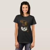 T-shirt Steampunk Gothique Géant Panda Ours Mécanique Anim (Devant entier)