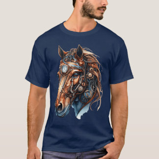 T-shirt Steampunk Horse Artistique Horse drôle