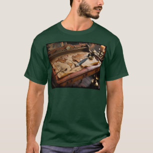 T-shirt Steampunk Olde Worlde Carte et bureau