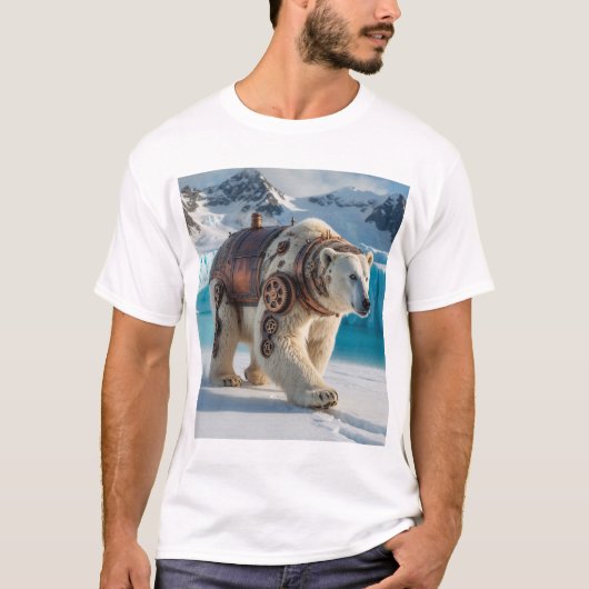 T-shirt Steampunk Polar Bear Warrior (Devant)