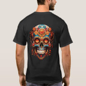 T-shirt Steampunk Skull Design on a Black Short Sleeve (Dos)