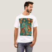 T-shirt Steampunk Skull with Butterfly Afro Hair – Basquia (Devant entier)