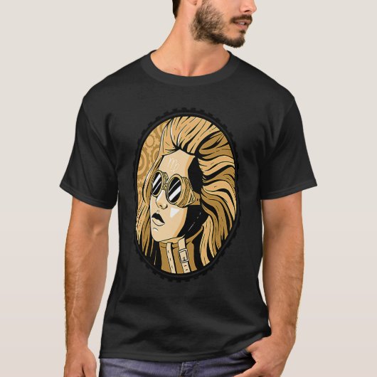 T-shirt Steampunk vintage woman face (Devant)