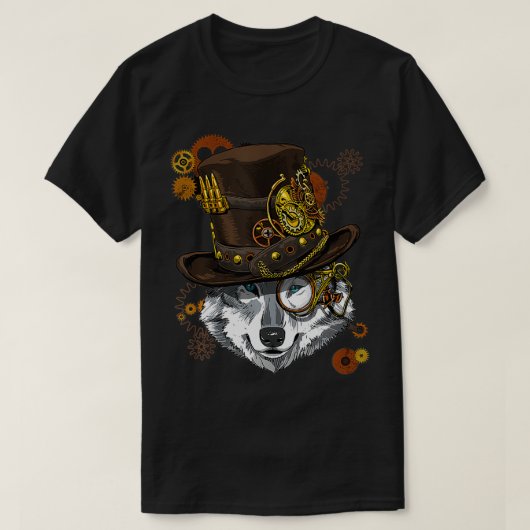 T-shirt Steampunk Wolf Steampunk Lovers (Design devant)