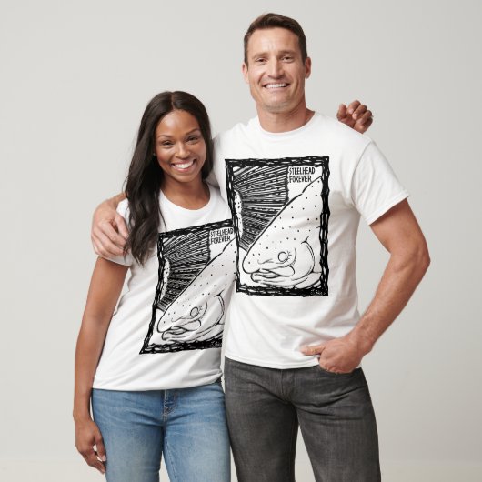 T-shirt STEELHEAD FOREVER! mono(Fish Forever series 010) (Unisexe)