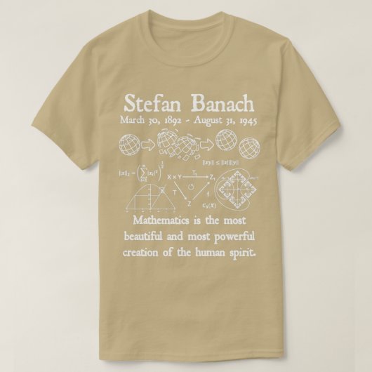 T-shirt Stefan Banach Algebra Mathématiques Belle plupart (Design devant)