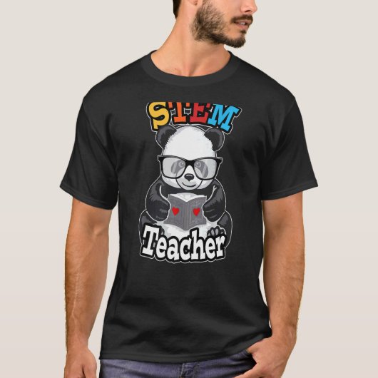 T-shirt Stem Enseignant École Cute Steam Panda (Devant)
