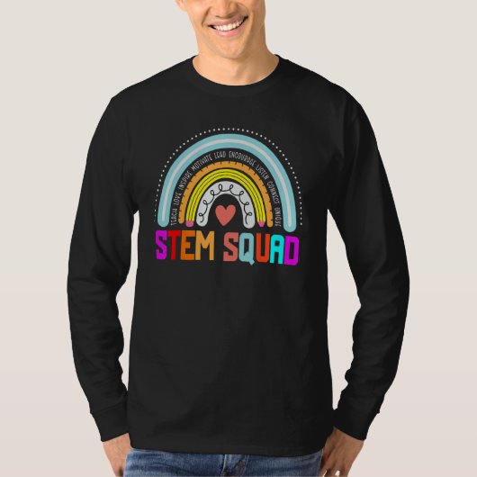 T-shirt STEM Squad  Students & Teachers Crew Rainbow (Devant)